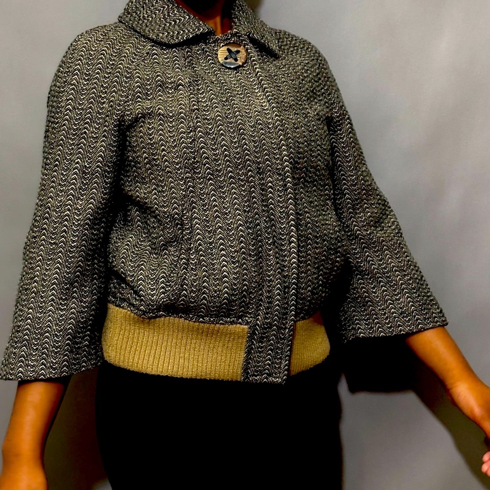 Ambition Black and Cream Cape with Classic Tailored Cut